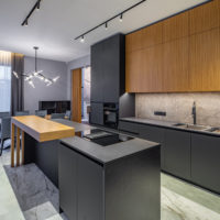 Modern,Interior,Of,Kitchen,In,Luxury,Private,House.,Grey,And