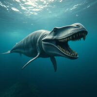 Basilosaurus počas lovu v eocénnom mori Paratethys Basilosaurus počas lovu v eocénnom mori Paratethys